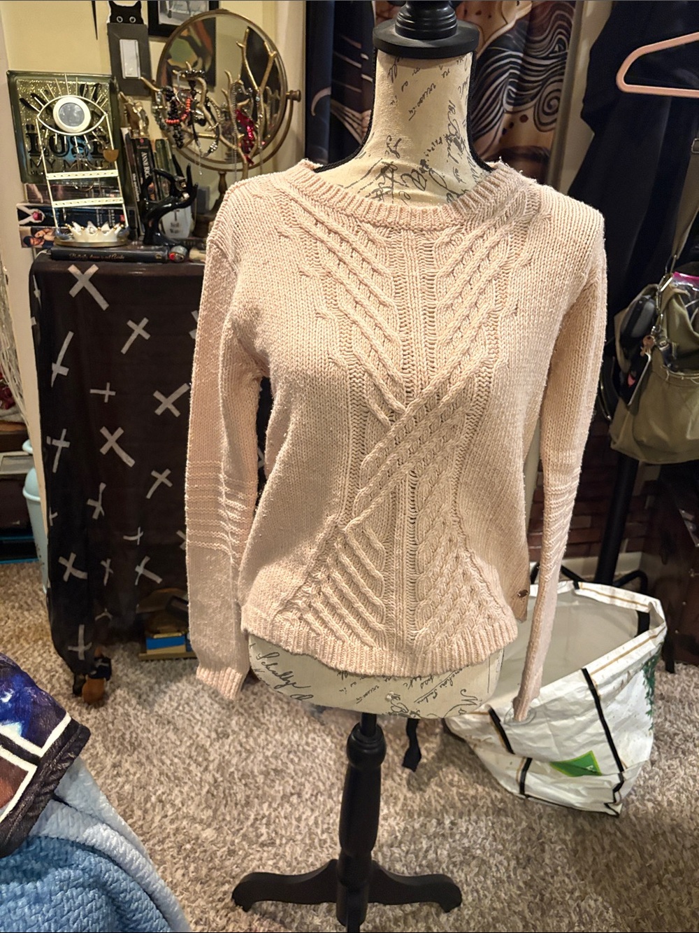 Roxy Women's Blush Cable Crewneck Sweater